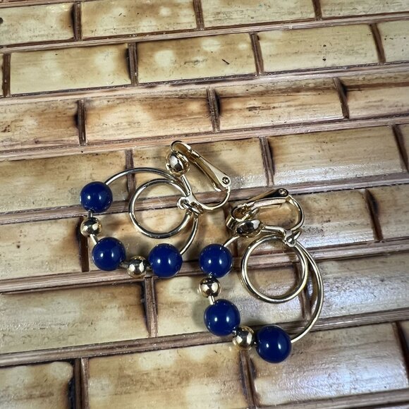 Set Of 6 Pairs Vintage-Inspired Earrings Gold Black & Purple Mixed Metals For Wo - Picture 8 of 8